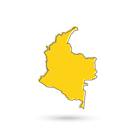 Colombia Yellow Map On White Background 3773536 Vector Art At Vecteezy
