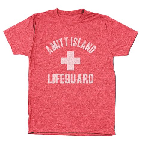 Amity Island Lifeguard Cottonpoly Blend T Shirt Xs Red