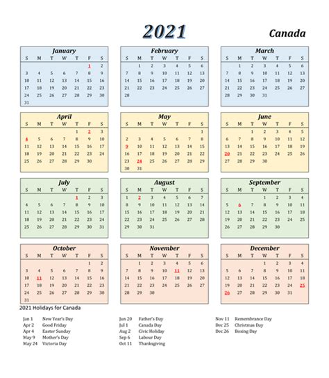 You may download these free printable 2021 calendars in pdf format. Free Printable Canada 2021 Calendar With Holidays PDF | Calendar Dream