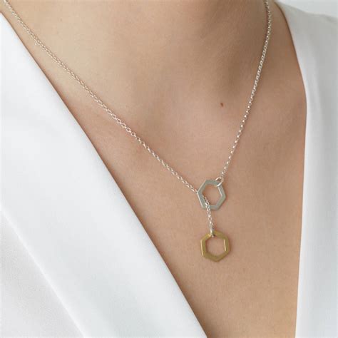 Gold And Silver Lariat Necklace By Jenny Grace Jewellery