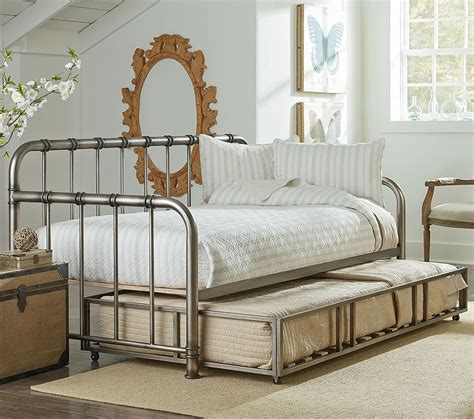 Tristen Metal Daybed W Trundle Aged Pewter By Standard Furniture