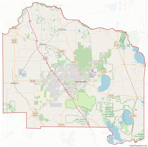 Map Of Alachua County Florida
