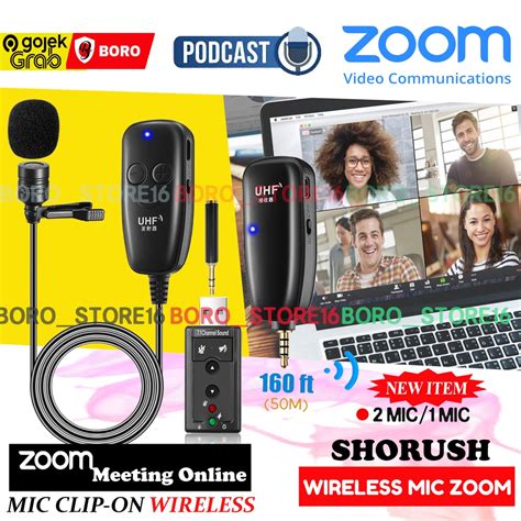 Jual Shorush Microphone Mic Clip On Wireless Usb Pc Laptop Zoom Webinar