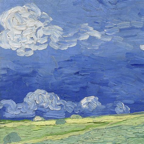 Wheatfield Under Thunder Clouds Detail By Vincent Van Gogh Lone