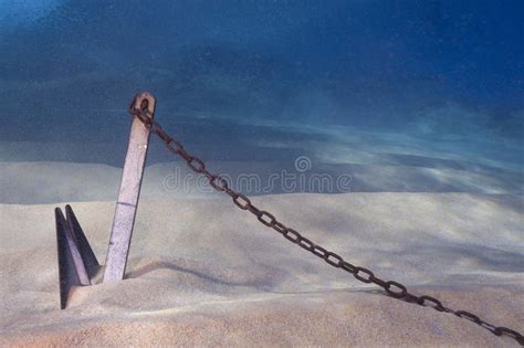 Anchor Buried In Sand Underwater Stock Image Image Of Caribbean Deep