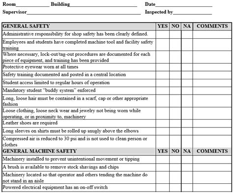 Maintenance Checklist Template 12 Download Samples And Examples Free E61