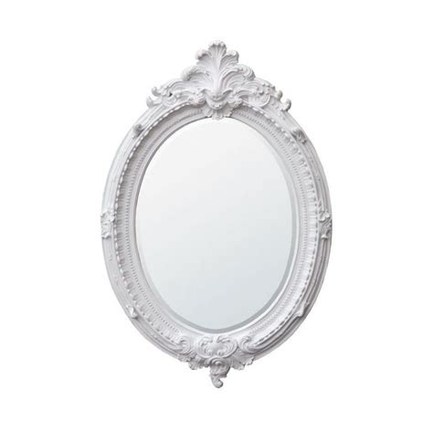 White Antique French Style Oval Mirror