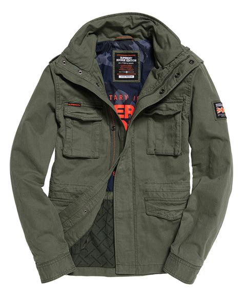Mens Classic Rookie Pocket Jacket In Army Green Superdry Uk
