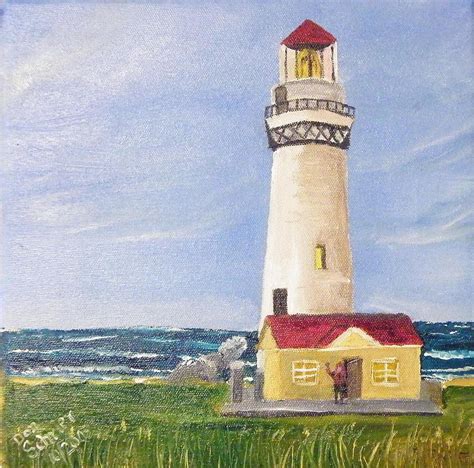 Lighthouse Down By The Sea Painting By Donald Schrier