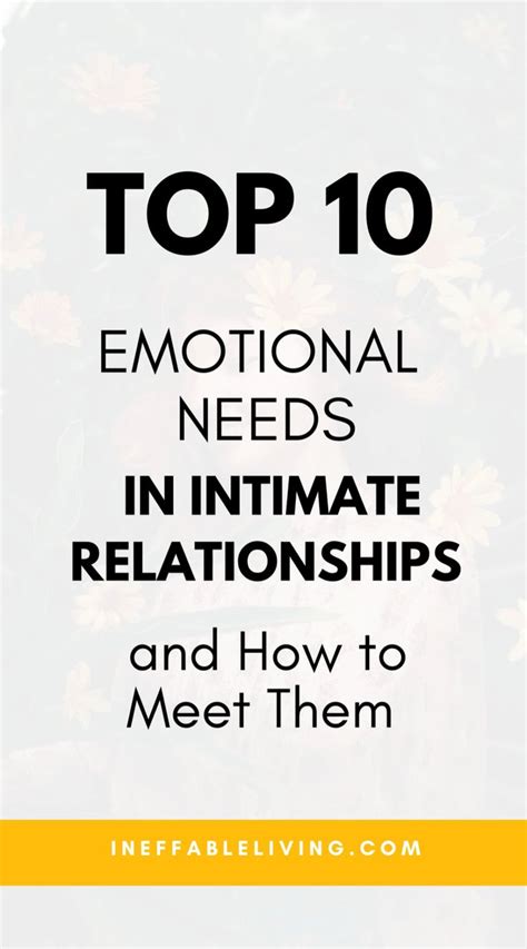 Top 10 Emotional Needs In Intimate Relationships And How To Meet Them в 2022 г