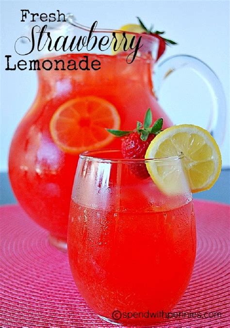 Fresh Strawberry Lemonade Drinks Pinterest