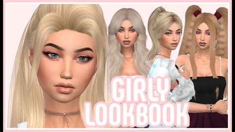Girly Lookbook Sims 4 Cas Cc Linksfolder And Sim Download Youtube