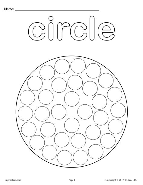 Circle Do A Dot Printable Do A Dot Dot Worksheets Shape Coloring Pages