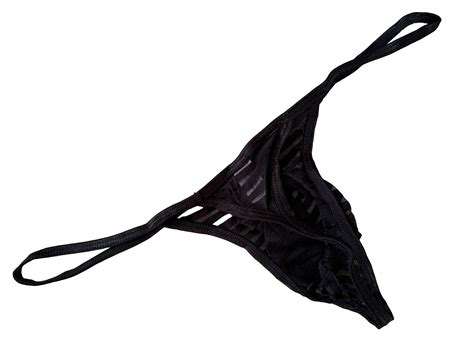 Ikingsky Mens Sexy Thong Underwear See Through Pouch G String 4 Pack