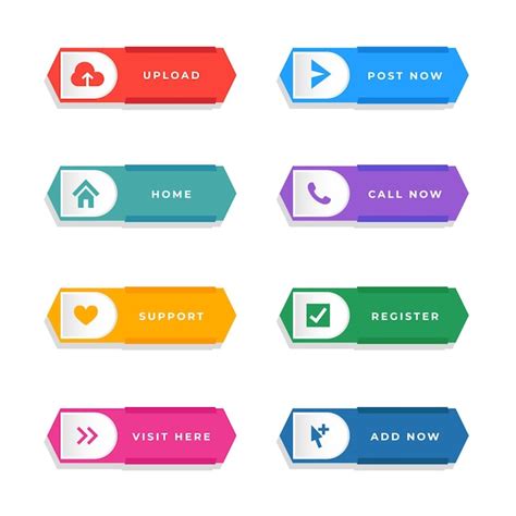 Free Vector Flat Design Call To Action Button Collection