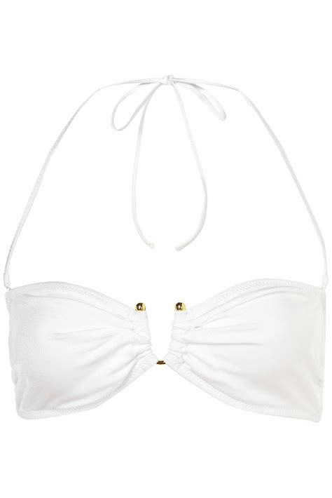 Topshop White Bandeau Bikini Top In White Lyst
