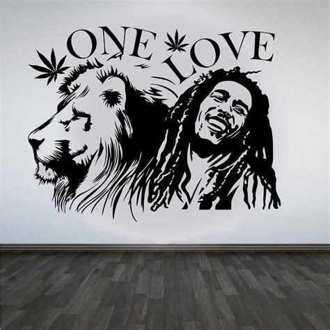 One love is a reggae/rhythm and blues song by bob marley & the wailers from their 1977 album exodus. wall stickers Bob Marley Lion Zion "ONE LOVE" Marijuana ...