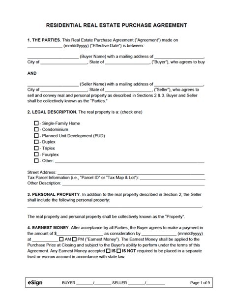 Free Purchase Agreement Templates 7 Pdf Word