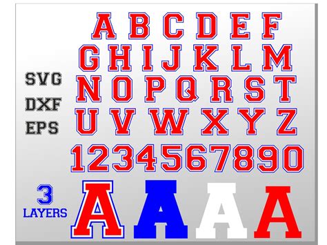 Varsity College Font Svg 3 Layers Sport Font College Alphabet Etsy