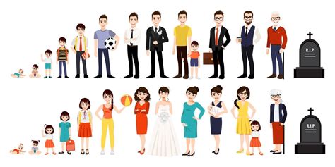 character with human life cycles vector illustration 2980537 vector art at vecteezy