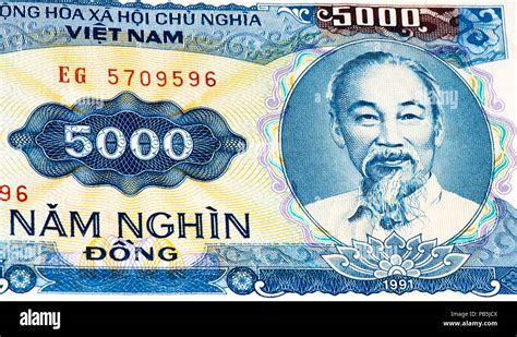 5000 Dong Bank Note Of Vietnam Dong Is The National Currency Of