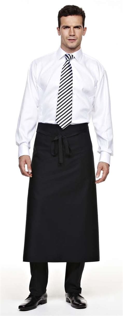 Long Apron Black Waiter Outfit Restaurant Uniforms Bartender Outfit