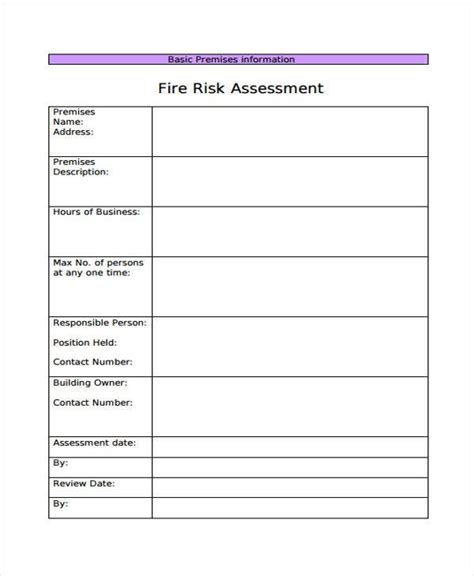 Free 9 Fire Risk Assessment Forms In Pdf Excel Free Hot Nude Porn Pic