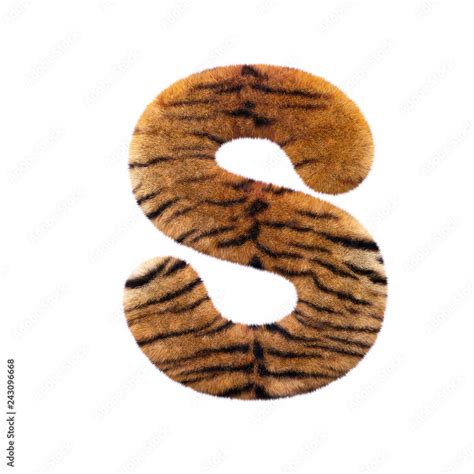 Ilustrace Tiger Letter S Uppercase D Feline Fur Font Suitable For