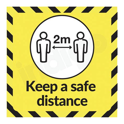 Keep A Safe Distance Floor Graphic Indigo Visual