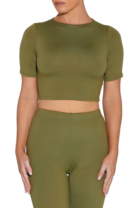 Naked Wardrobe X Bare Crop Top In Green Lyst