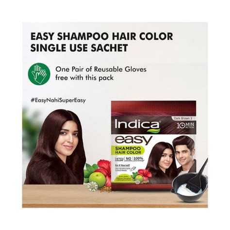 Buy Indica Easy 10 Minutes Shampoo Based Hair Colour 3 Dark Brown 9