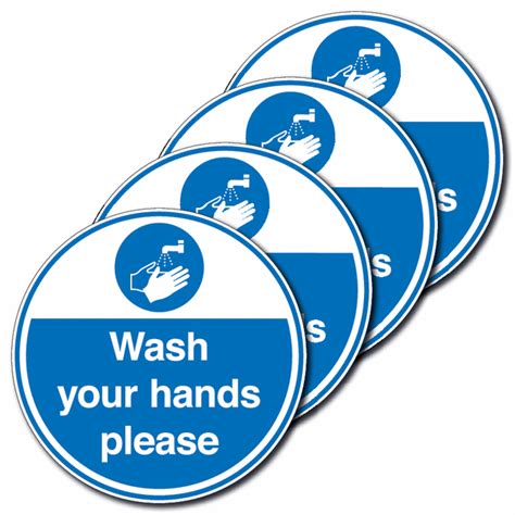 4 Pack Anti Slip Floor Signs Wash Your Hands Please Seton