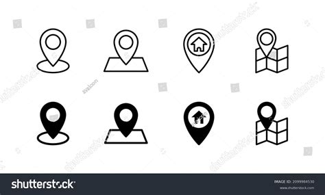 Maps Pin Icons Set Location Sign Stock Vector Royalty Free 2099984530