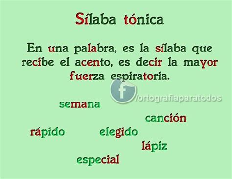 Silaba Tonica Frases Silabas Tonica Silabas Y Espa Ol