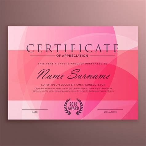 Download Modern Pink Certificate Design For Free Certificate Design