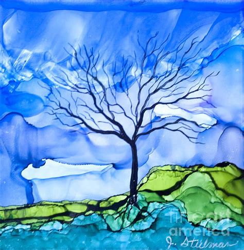 Blue Tree By Jane Steelman Alcohol Ink Crafts Alcohol Ink Alcohol