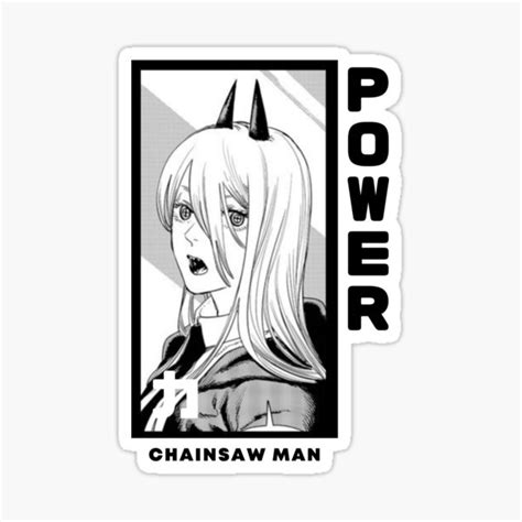 Power Chainsaw Man Manga Black Sticker For Sale By Creativesbysheu