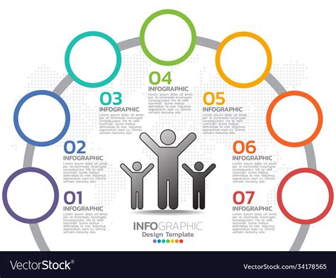 Business 7 Step Process Chart Infographics Vector Image