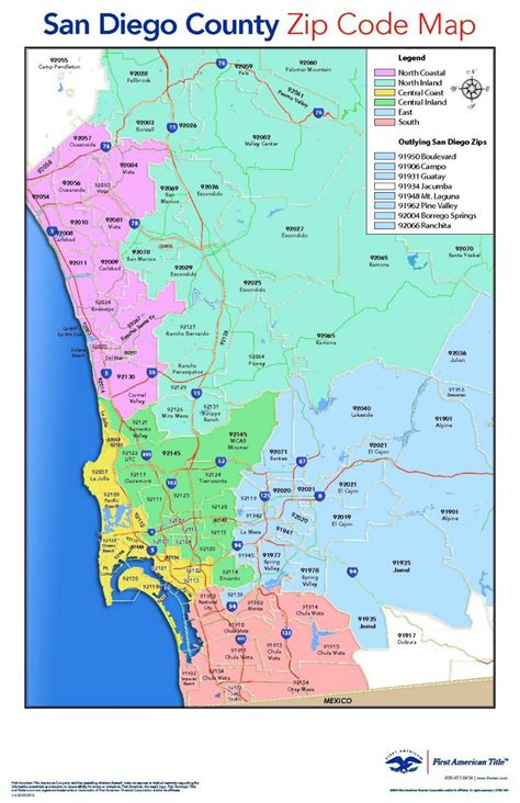 San Diego Map With Zip Codes Map Vector