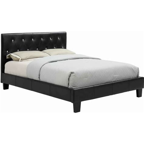 Low Profile California King Size Bed With Button Tufted Headboard