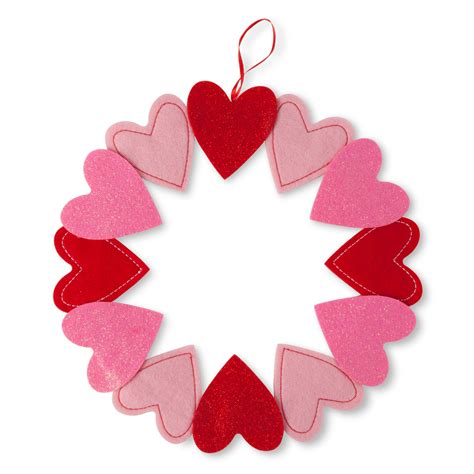Valentines Day Felt Heart Wreath Spritz™ Valentines Felt Heart