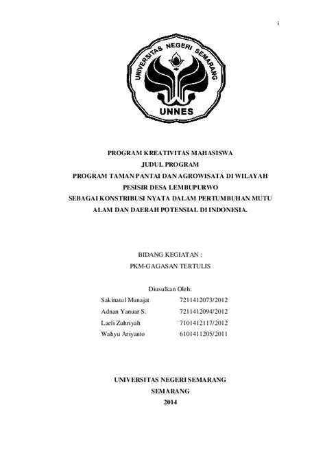 (PDF) PROGRAM KREATIVITAS MAHASISWA JUDUL PROGRAM PROGRAM ...