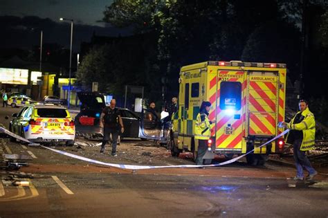 Police Chase Ends In Horrific Smash With Wreckage Of Two Cars Scattered