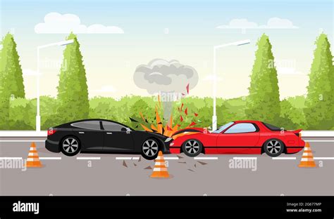 Two Car Hit Stock Vector Images Alamy