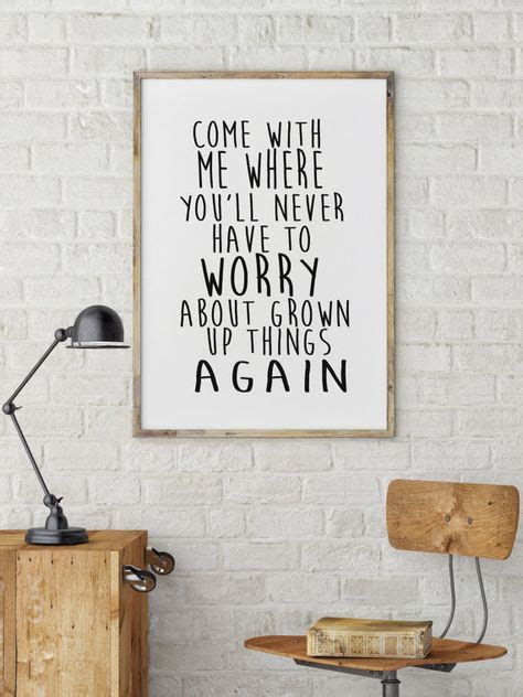 Peter Pan Quote Inspirational Art Print Wall Decor by mixarthouse