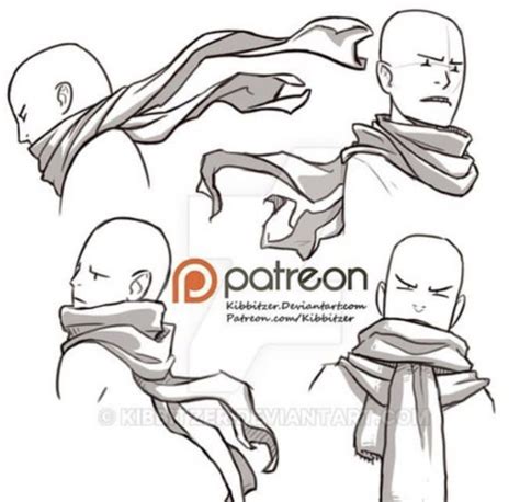 Scarf Sketch Guide Drawing Reference Scarf Drawing Drawing Clothes