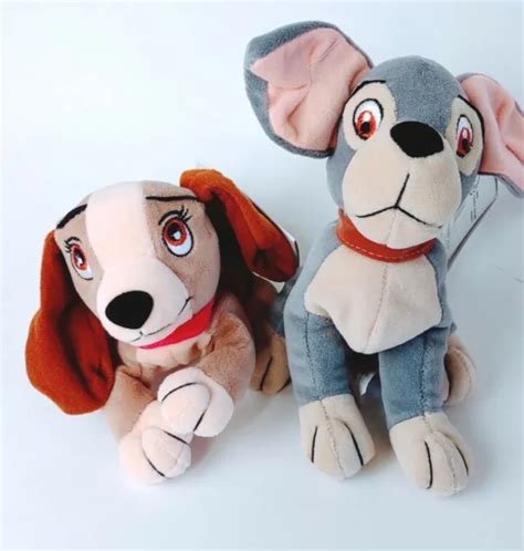 Disney Store Lady And The Tramp Lady 65 And Tramp 8 Mini Bean Bags