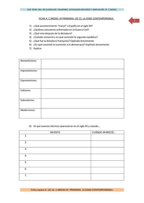 Una vez hayas obtenido tu certificado, lo siguiente es imprimirlo. Calaméo - FICHA REPASO 4. C.MEDIO UD 12. 6º PRIMARIA. LA EDAD CONTEMPORÁNEA.