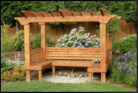 Corner Arbor with Bench - Outdoor Decorations : Luxury Style of Arbor