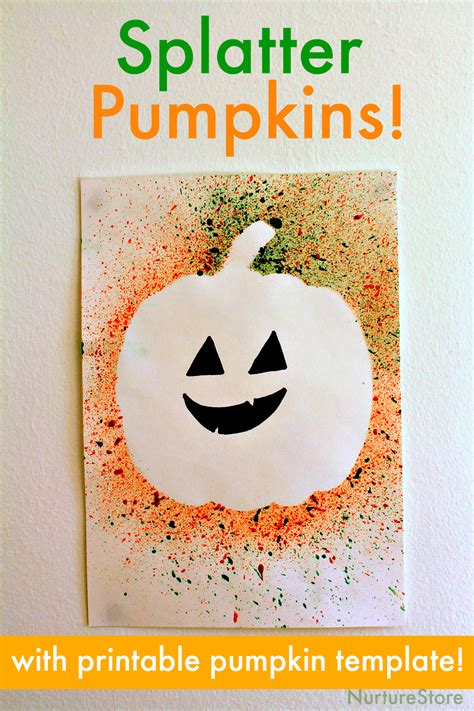 Splatter Painting With Pumpkin And Bat Templates Nurturestore